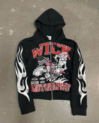 Dark Printed Design Pullover Hoodie