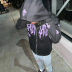 Dark Rhinestone Zip Jacket