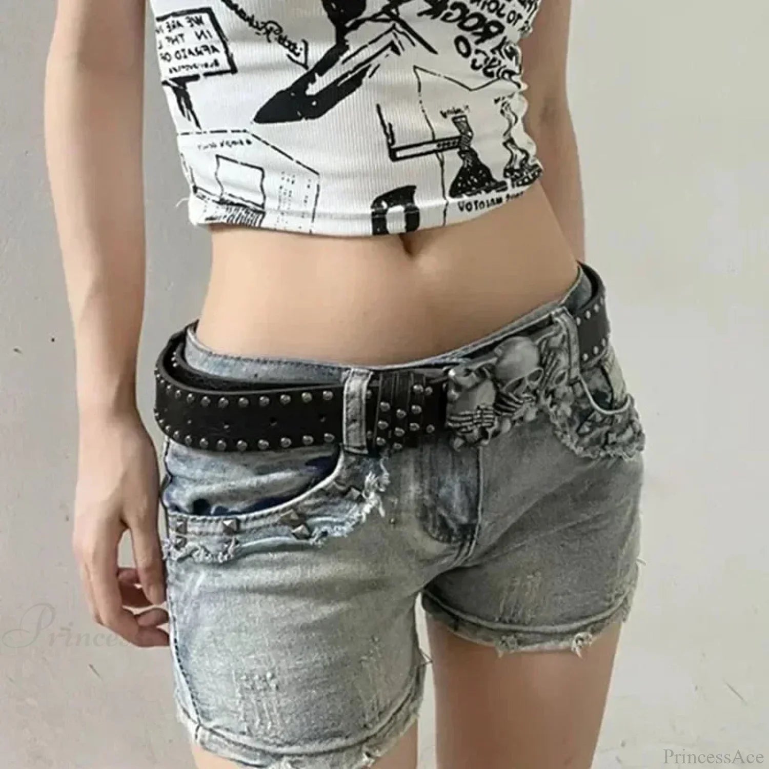 Dark Skull Hand Leather Belt