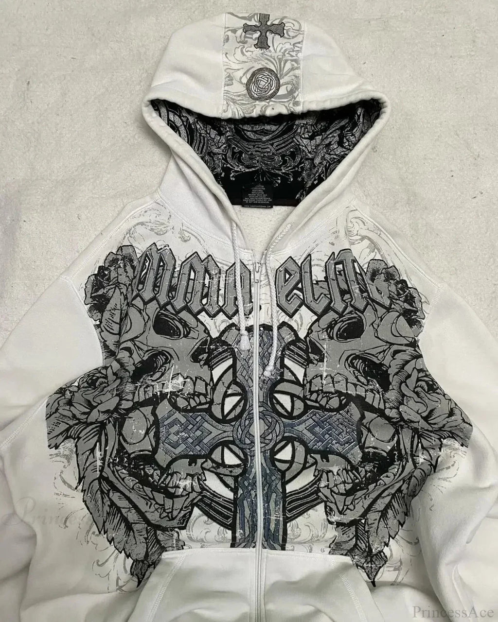 Dark Skull Oversized Zipper Hoodie