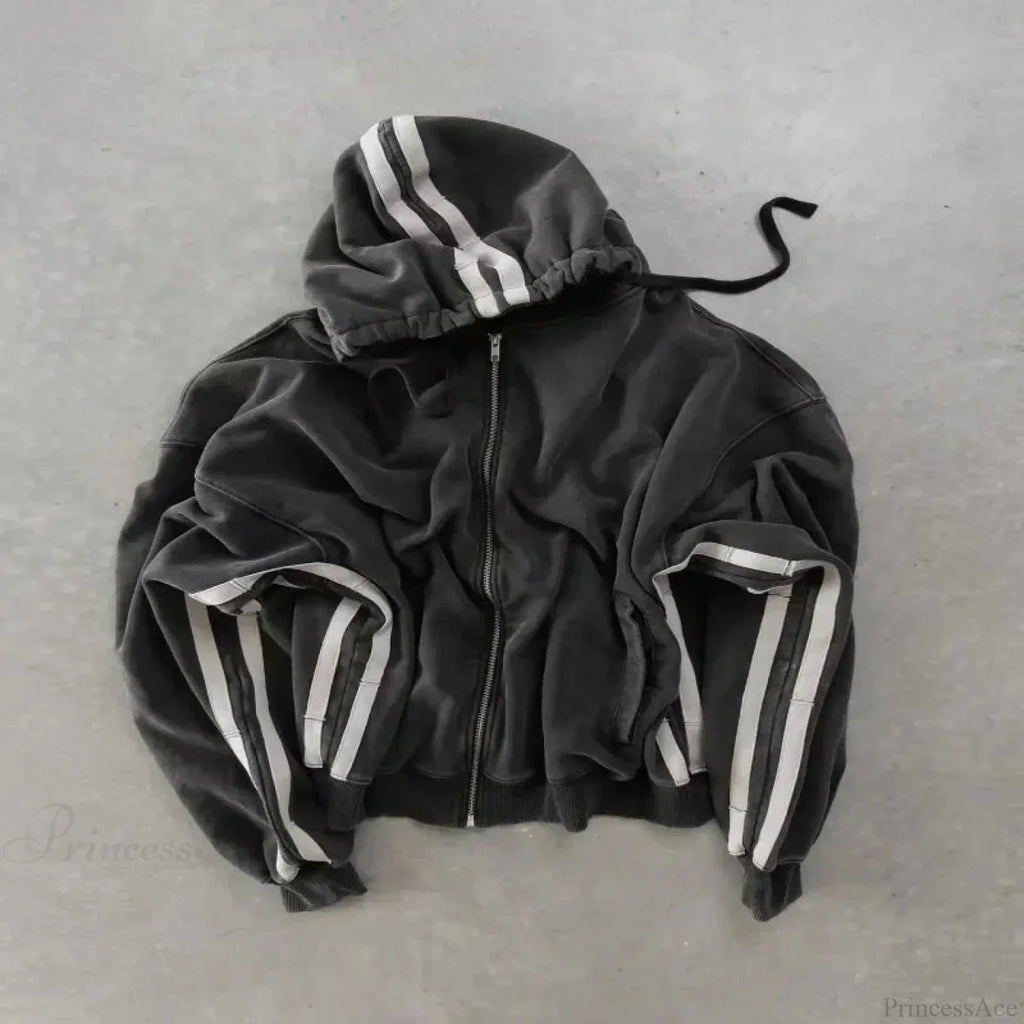 Dark Skull Oversized Zipper Hoodie