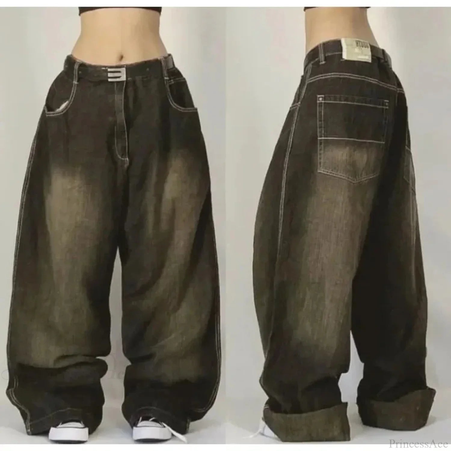 Dark Skull Print Tall Waist Pant