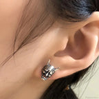 Dark Skull Stainless Steel C Shape Earring