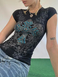 Dark Sparkling Crop Top