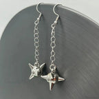 Dark Spiky Sphere Rivet Hoop Dangle Earring