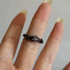 Dark Thorny Rose Pair Ring