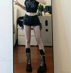 Dark Unfinished Zip Short