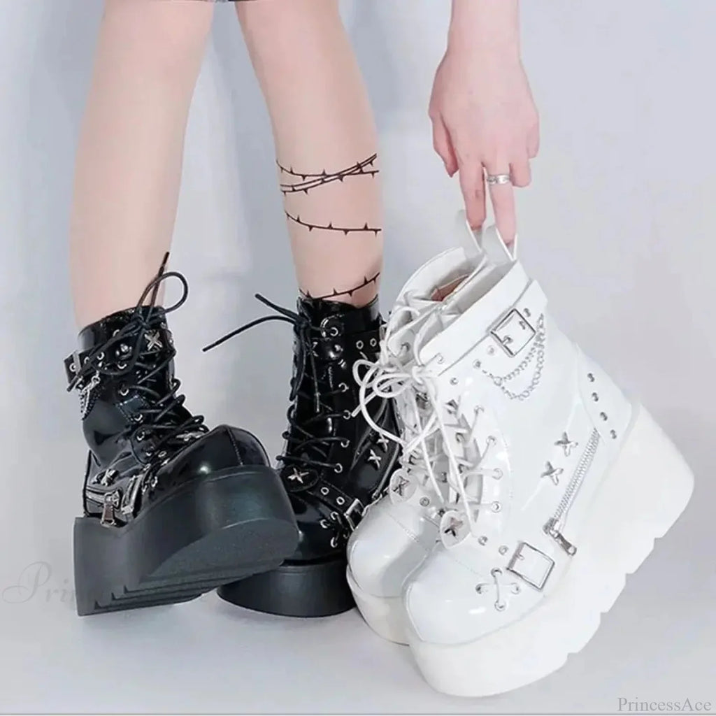 Dark Vampire Costume Elevated Mid-leg Boot