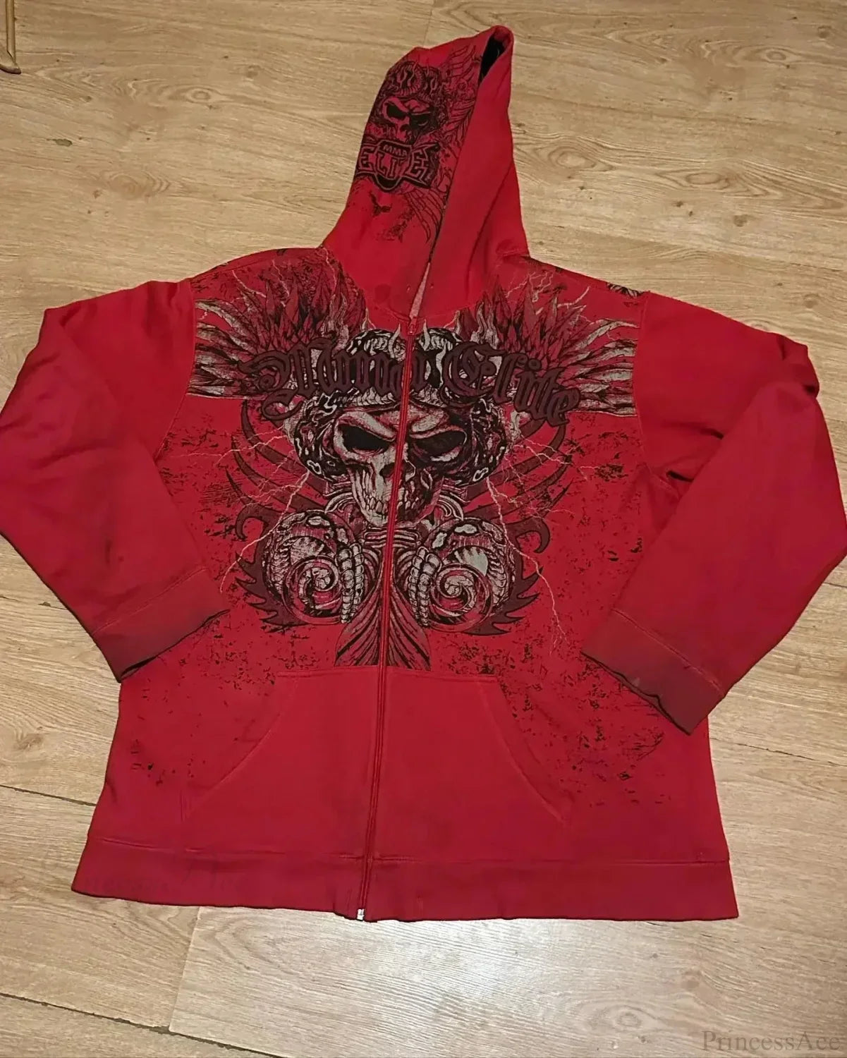 Dark Vintage Design Zipper Hoodie