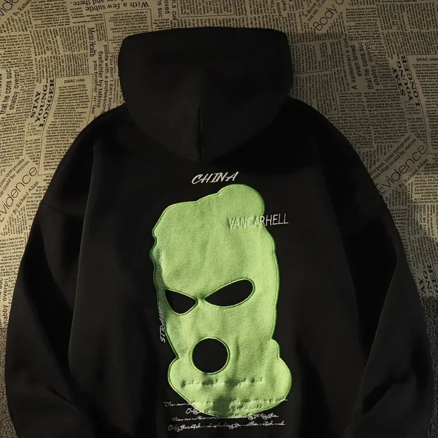 Dark Wind Skull Print Casual Hoodie