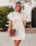 Davina Cotton Pocketed Mini Dress Khaki