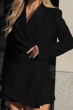 Elegant Fitted Waist Tie Bow Detail Blazer