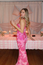 Cami Waist Cinched Floral Bodycon Maxi Dress