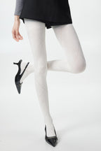 Openwork Sheer Black Diamond Pattern Tights