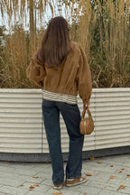 French Suede Notch Collar Trench Coat