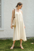 Vacation Linen Cotton Flowy Midi Dress