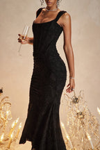 Stretch Mesh Jacquard Mermaid Formal Dress