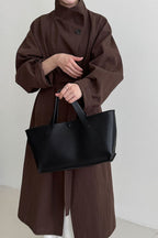 Oversized One Button Stand Collar Overcoat