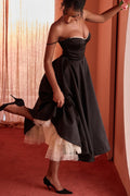 Lorraine Premium Strapless V Neck Sleeveless Tutu Maxi Dress Designer Edit