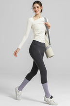 Chic Padded Slim Long Sleeve Yoga Base Layer