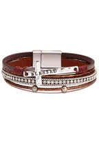 Bohemian Cross Diamond Magnetic Clasp Bracelet