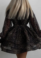 Fierce Elegance Leopard Print Chiffon Dress