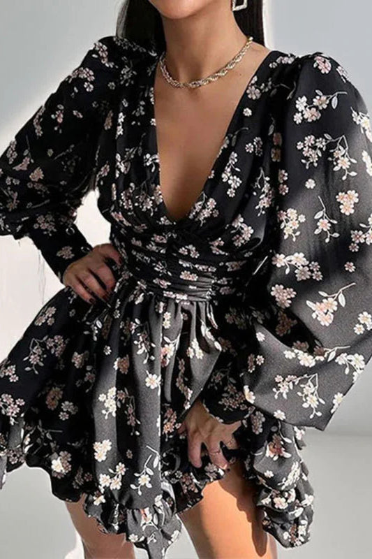 Floral Long Sleeve Party Dress