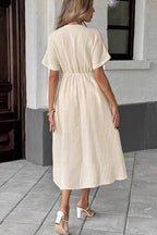 Bohemian Deep V Tie Waist Flowy Boho Dress