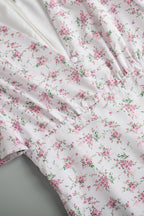 V Neck Short Sleeve Maxi Floral Dress