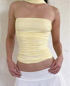 Solid Slim Fit Corset Tube Strapless