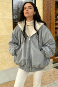 Reversible Oversize Fleece Hooded Jacket