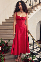 French Tie Waist ALine Slip Dress