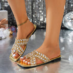 Fashion Rhinestone Wear outside Flat Sandals