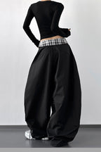 Vintage Layered Wide-Leg Palazzo Pants