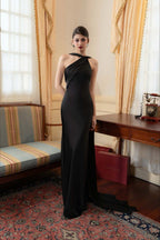 Satin Mermaid Slim Fit Elegant One Shoulder Solid Color Prom Dress