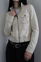 Tailored Waist Utility Zip Jacket
