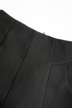 Black A-Line Seam-Detail Shorts