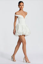Strapless V-Neck Puff Birthday Dress