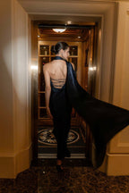 Satin Halter Low-Back Party Dress