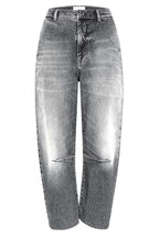Casual Meetup Washed Denim Mid Rise Pocketed Barrel Jeans