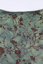 Floral Print Low Waist Color Block ALine Skirt