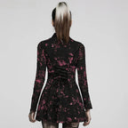 Gothic Printed Elastic Ripped Knitted Dress