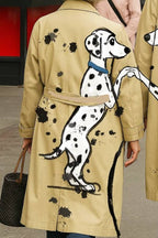 Collared Dog Print Couple Jacket