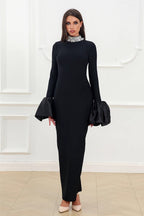 Sparkling Round Neck Long Sleeve Bubble Sleeve Formal Dress