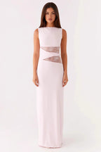 Cut Out Lace Panel Sleeveless Bodycon Dress
