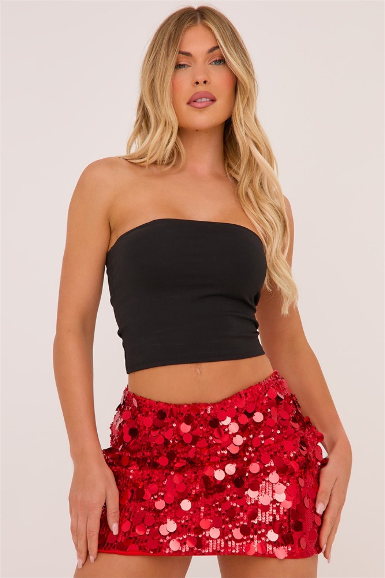 Iridescent Sequin ALine Bodycon Skirt