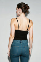 Glitter floral going out cami top