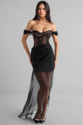 Xainel Black Off Shoulder Ace Maxi Dress