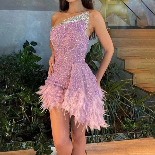 Dee Shiny Sequins Mini Cocktail Dress