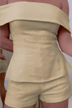 White Cotton and Linen Two-piece Suit